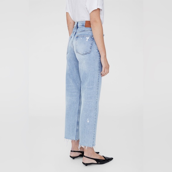 Anine Bing Gavin Distressed Straight Jeans Size 26 - Picture 3 of 10